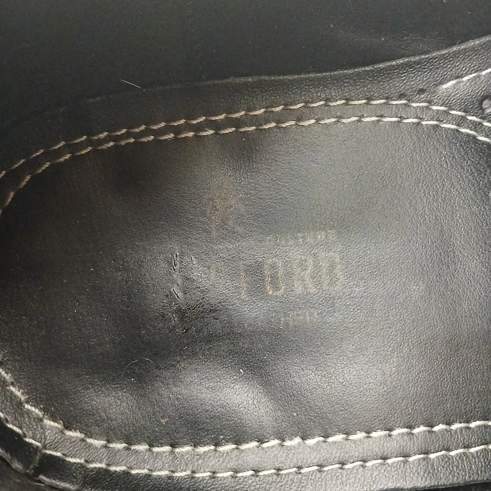 Stafford‎ Leather Derby Shoes 10.5M Black Apron Toe Lace Up Business Formal